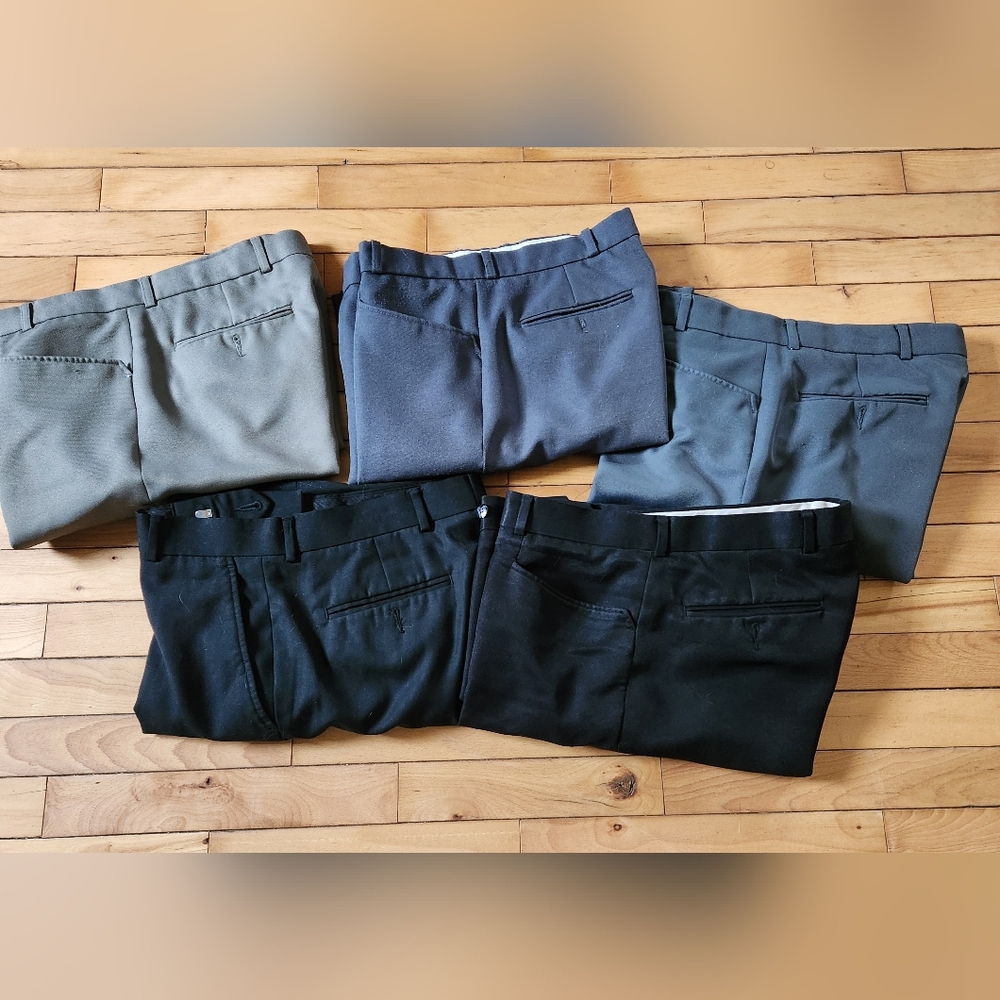 The Men's Store Elegant Dress Pants - Black, Gray, and Tan